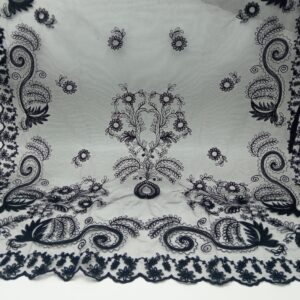 Conjunto delantal y manteleta NEGRO 604TUL